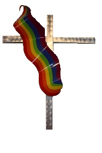 floating rainbow cross